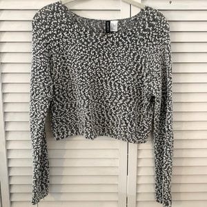 H&M Black & White Cropped Sweater